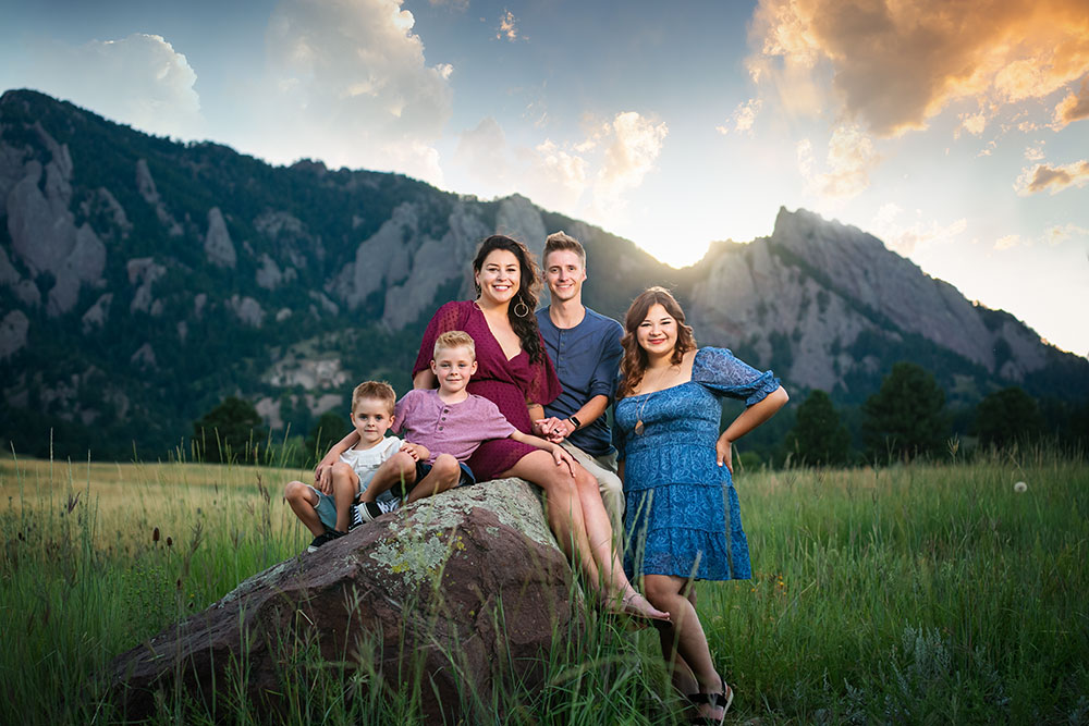 Best Location to Photograph Family in Boulder Flatirons NCAR dreamy sky best photographer